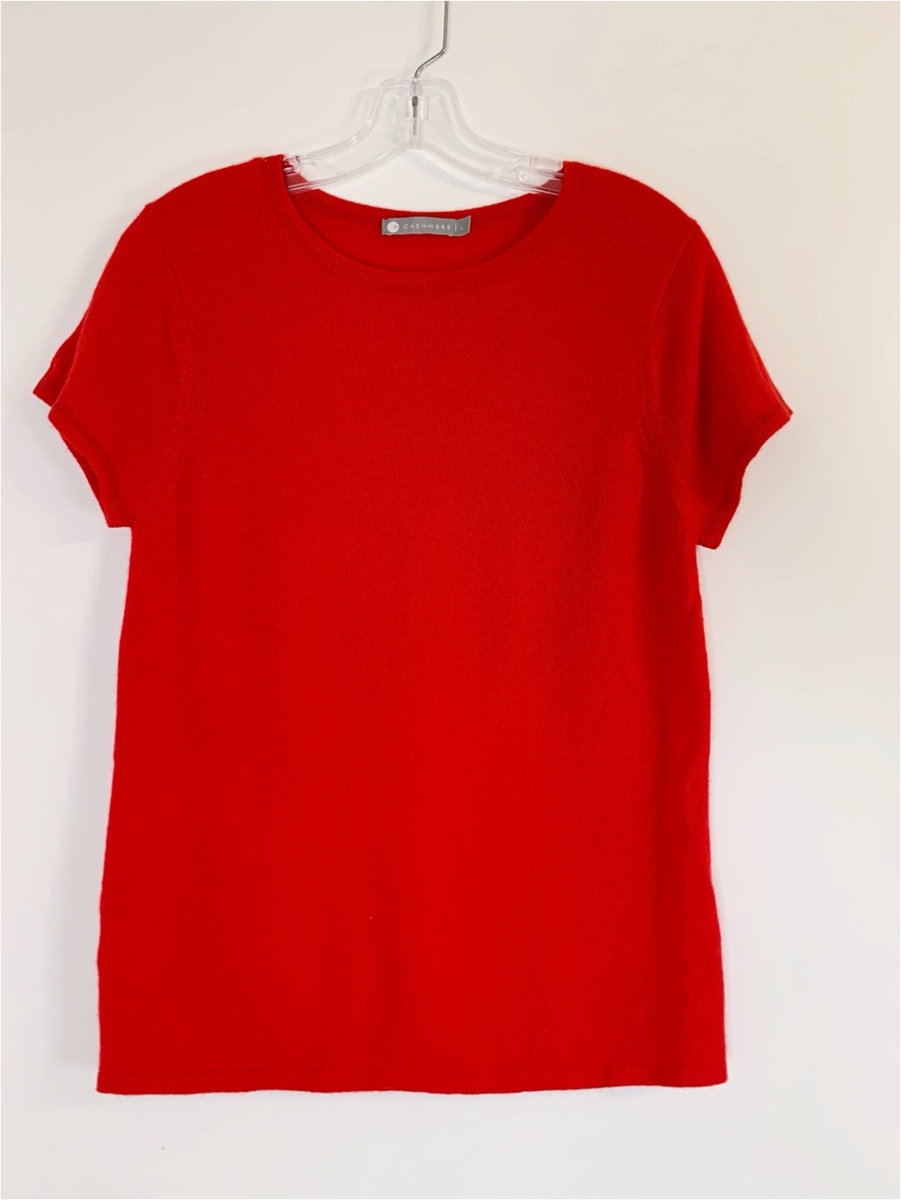 InCashmere women's size L Red Short-Sleeve 100% cashmere sweater